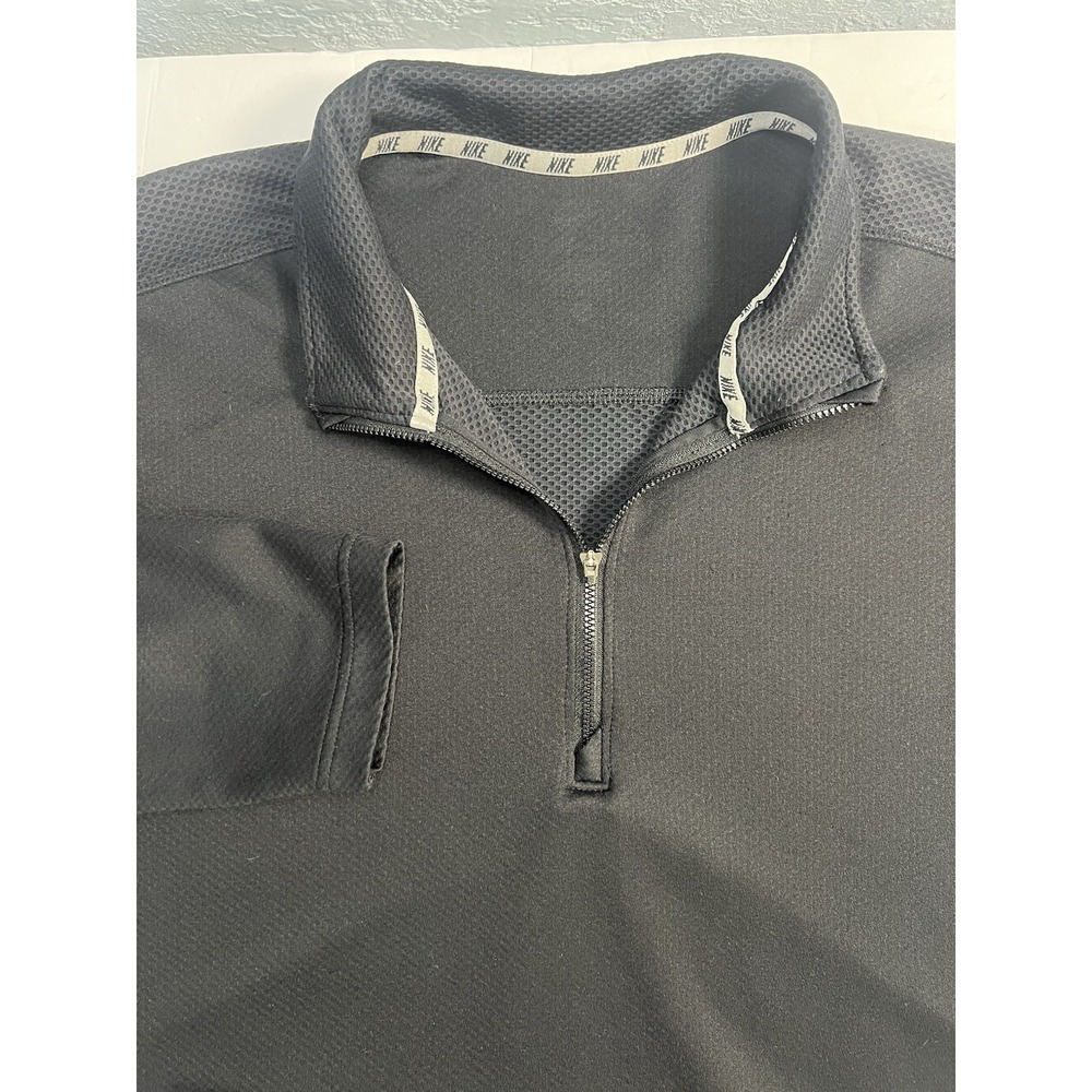 Nike Dri-Fit Zip Black Golf Long Sleeve Pullover Size‎ Large?RN56323